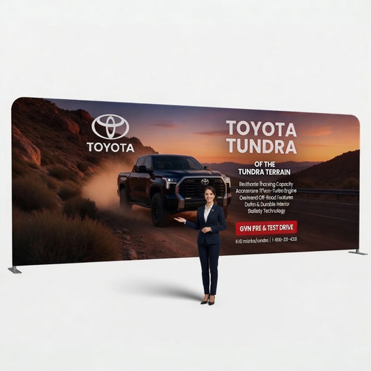 Straight Tension Fabric Display (Round Corners) Double Sided Print