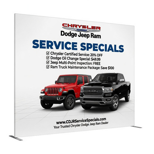 Straight Tension Fabric Display (Square Corners) Double Sided Print