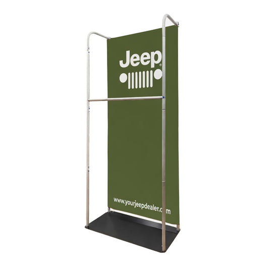 Tension Fabric Stand With Hanging Rail