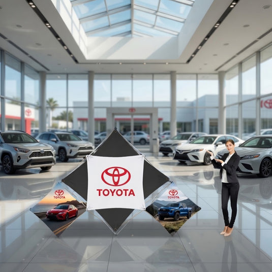 Triangular Large Floor Grid Pop Up Display