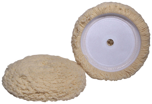 Velcro White Wool Buffing Pad - 7.5