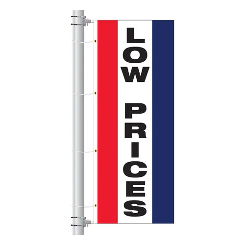 3ft x 8ft  Drape Flag with sleeves- Vertical Slogan