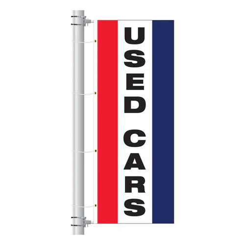 Load image into Gallery viewer, 3ft x 8ft  Drape Flag with sleeves- Vertical Slogan
