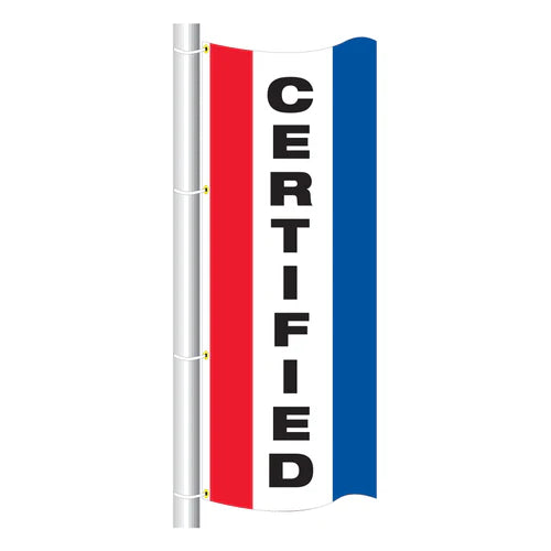 Load image into Gallery viewer, 3ft x 8ft  Drape Flag Free Flying- Vertical Slogan
