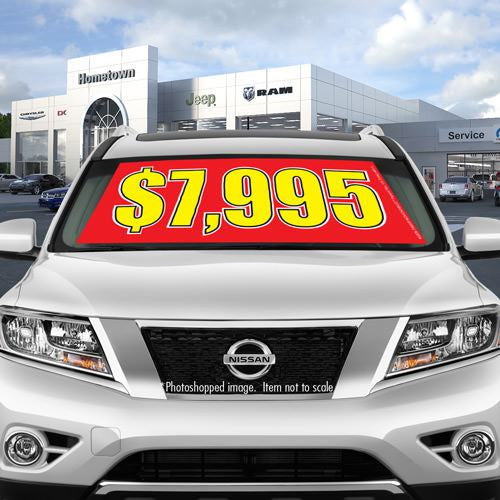 Angled Deluxe Windshield Banner Pricers -  Red & Yellow