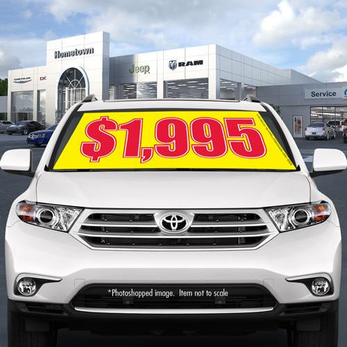 Deluxe Angled Windshield Banner Pricers -  Yellow & Red