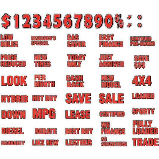 Big Deal Magnetic Digits & Slogans - Red