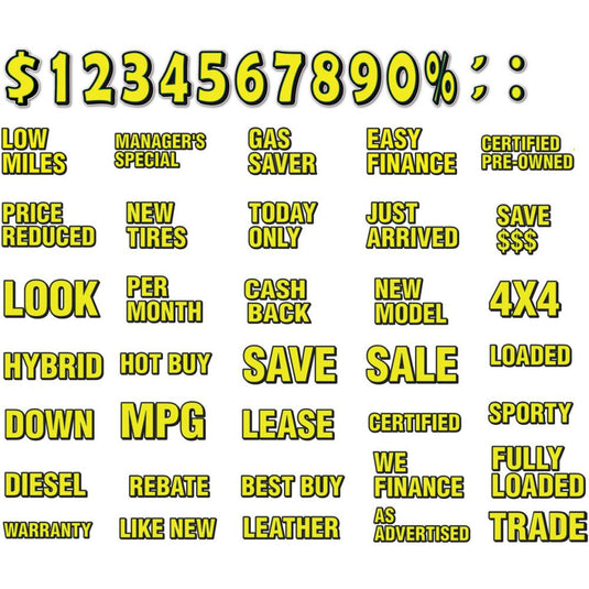 Big Deal Magnetic Digits & Slogans - Yellow