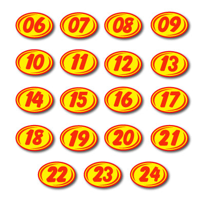 Load image into Gallery viewer, Bold Year Model Signs Red &amp; Yellow
