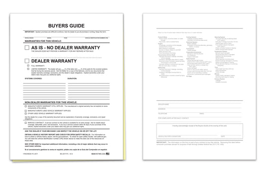 Buyers Guide - BG-2017 - As Is - 2 Part - File Copy - Qty. 100