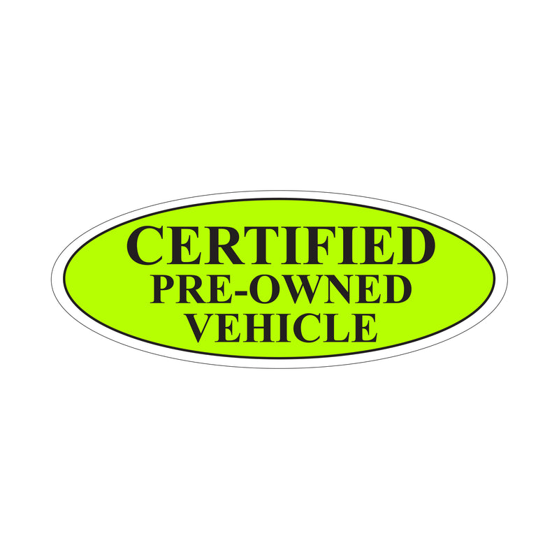 Load image into Gallery viewer, Certified Pre-Owned Oval Slogans - Neon Green
