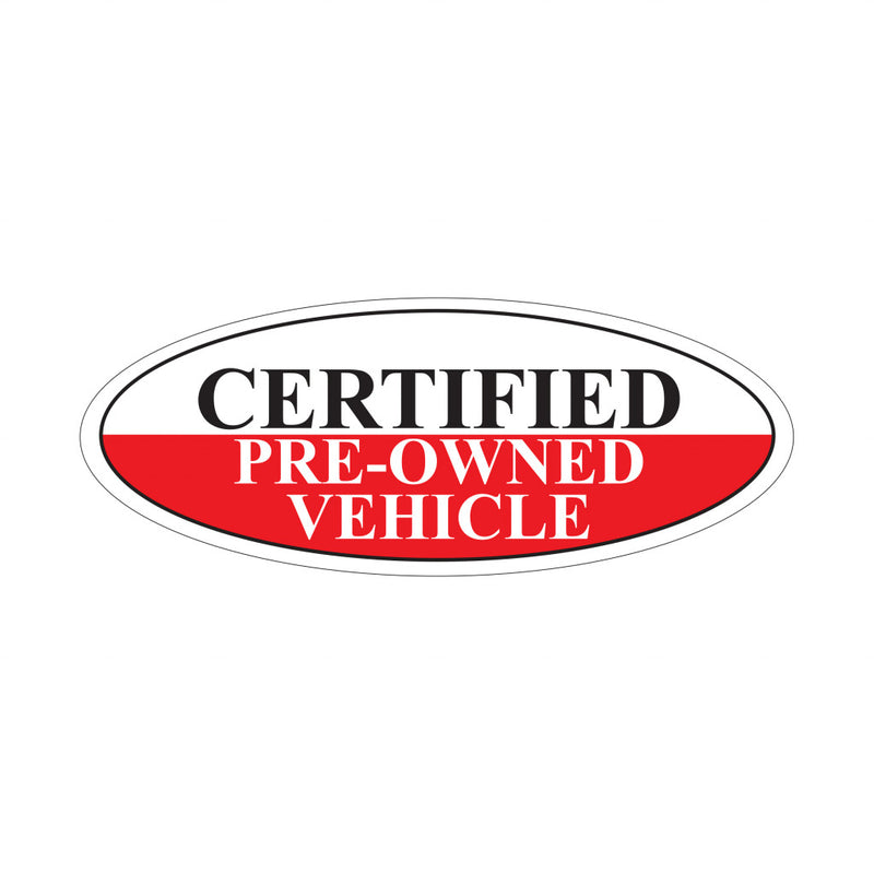 Load image into Gallery viewer, Certified Pre-Owned Oval Slogans - Red/White
