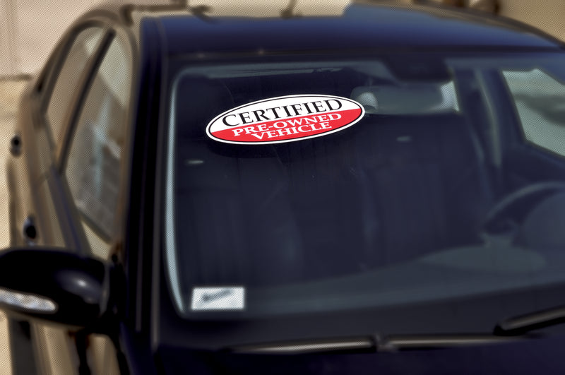 Load image into Gallery viewer, Certified Pre-Owned Oval Slogans - Red/White
