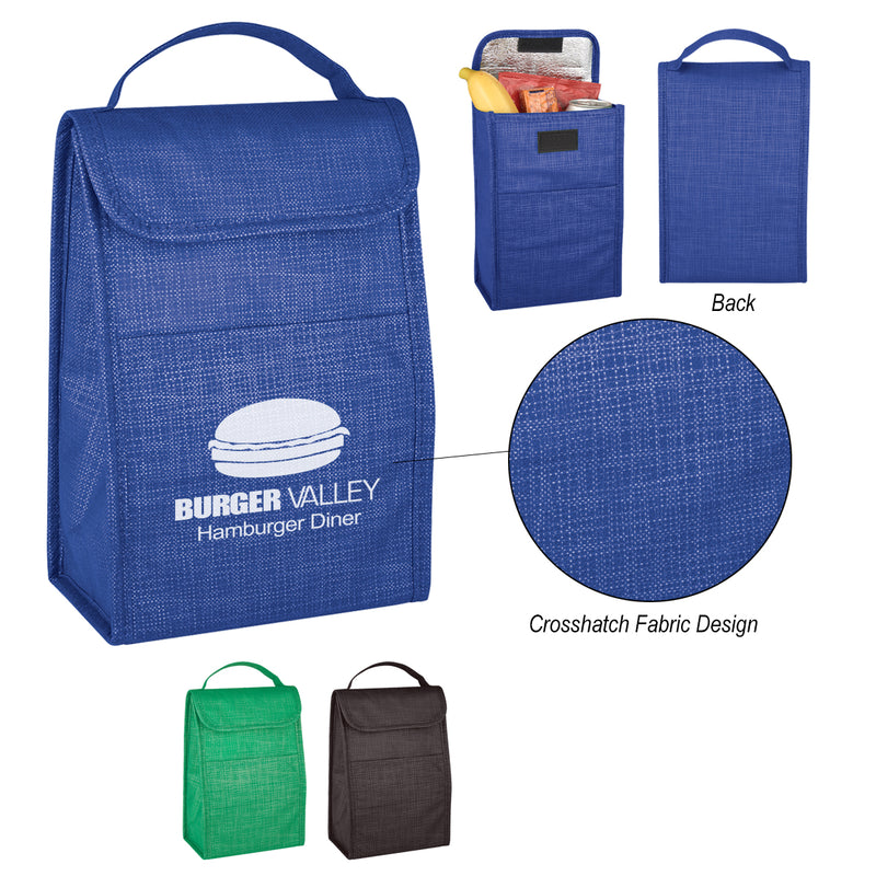 Load image into Gallery viewer, Crosshatch Non-Woven Lunch Bag
