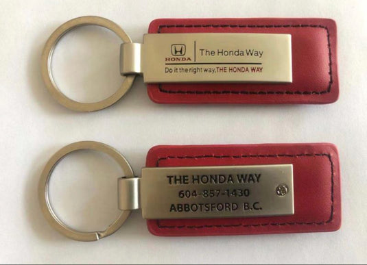 Custom Leather/Metal Rectangle Key Fobs