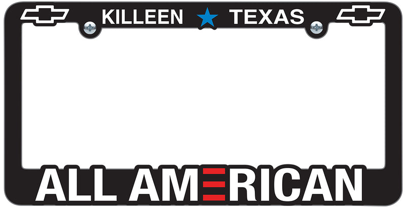 Load image into Gallery viewer, Custom License Plate Frame -  Black with Raised Imprint ( 3 Color )
