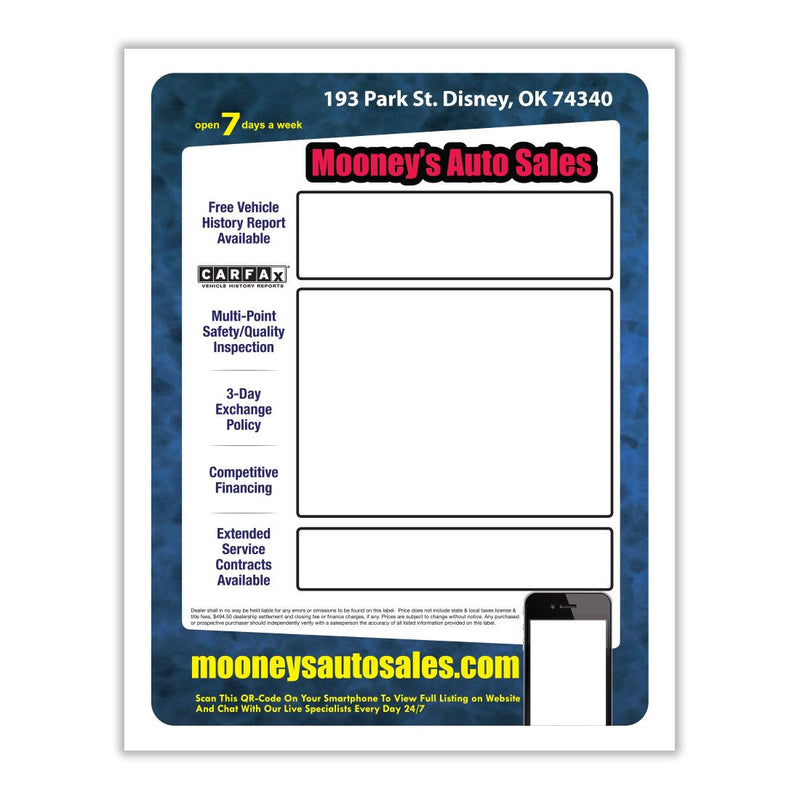 Load image into Gallery viewer, Custom Outdoor Vinyl Laser Forms - Pack of 100  ( 1 up - 8.5" x 11" )
