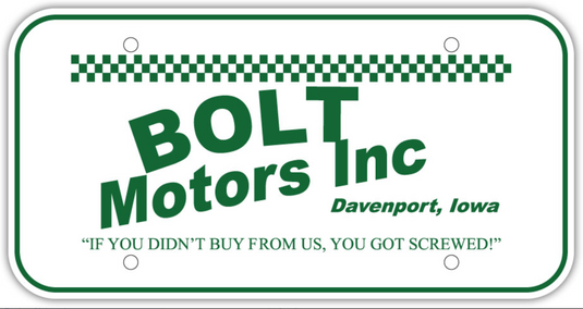 Custom polyethylene license plate auto tags in 18mil thickness with one color, designed for durability and personalization.