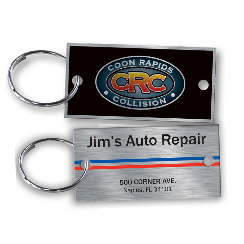 Load image into Gallery viewer, Custom Printed Brushed Chrome Key Tags (Box of 250)
