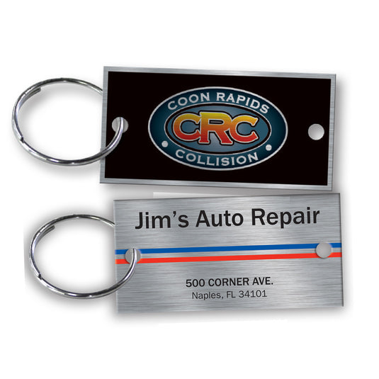 Custom Printed Brushed Chrome Key Tags (Box of 250)