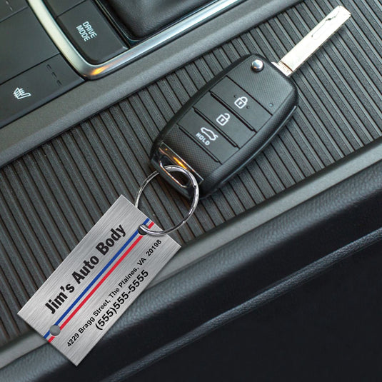 Custom Printed Brushed Chrome Key Tags (Box of 250)