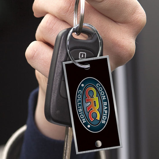 Custom Printed Brushed Chrome Key Tags (Box of 250)