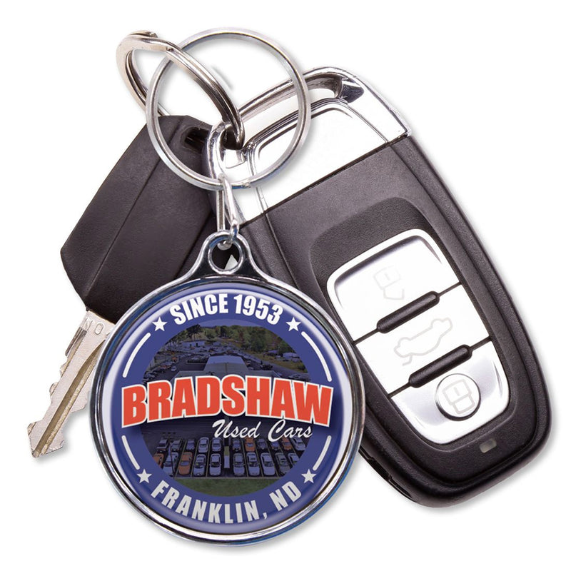 Load image into Gallery viewer, Custom Double-Sided Domed Chrome Key Tags
