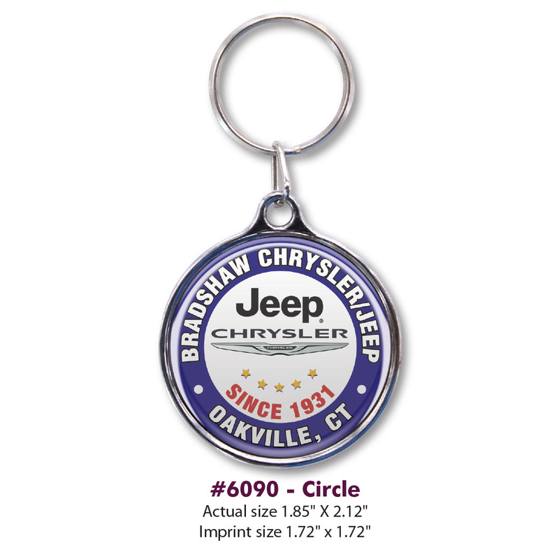 Load image into Gallery viewer, Custom Double-Sided Domed Chrome Key Tags
