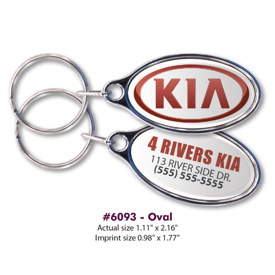 Custom Double-Sided Domed Chrome Key Tags
