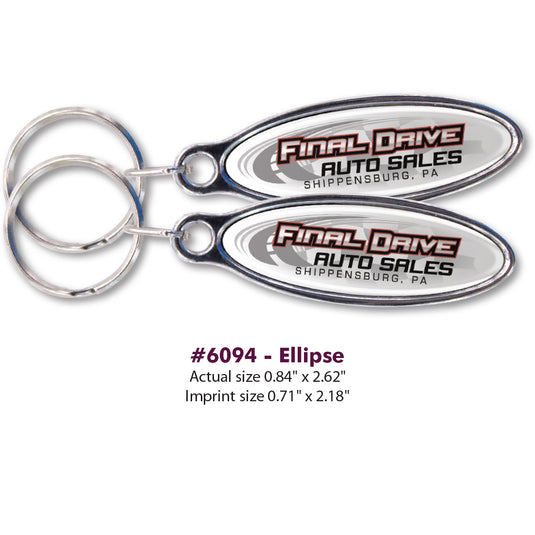 Custom Double-Sided Domed Chrome Key Tags
