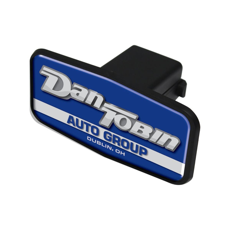 Load image into Gallery viewer, Irregular rectangle-shaped domed hitch cover in black for vehicle trailer hitch, featuring a durable, weather-resistant design.
