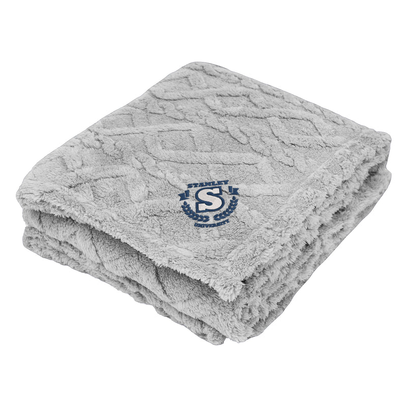 Load image into Gallery viewer, Embroidered Alpine rPET Sherpa Blanket
