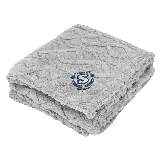 Embroidered Alpine rPET Sherpa Blanket