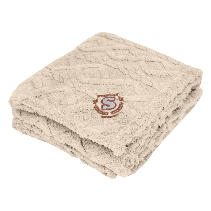 Load image into Gallery viewer, Embroidered Alpine rPET Sherpa Blanket
