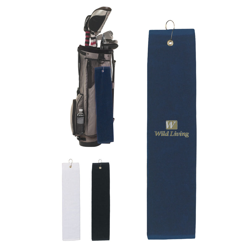 Load image into Gallery viewer, Embroidered Folded Golf Towel

