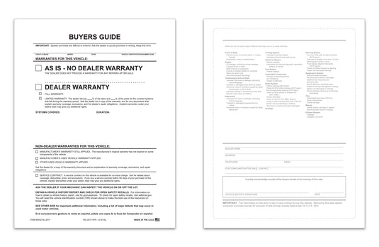 Ext .Buyers Guide - BG-2017 - As Is - P/A - No Lines - Qty. 100