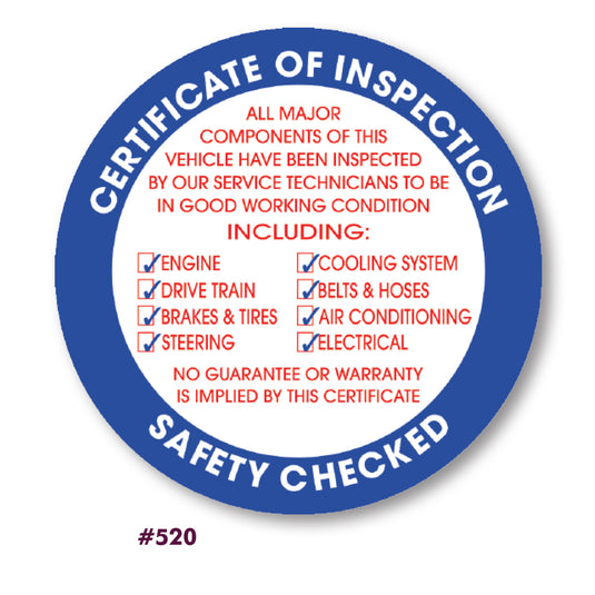 Face Adhesive Inspection Stickers (Pack of 100)