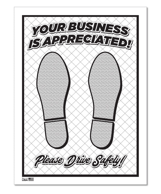 Floor Mat - Heavy Duty Paper - Black, Footprint - Qty. 500
