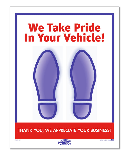 Floor Mat - Paper Footprint 2-Color - Red & Blue, 50