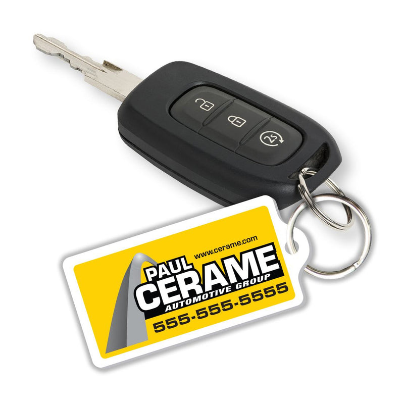 Load image into Gallery viewer, Custom Printed Hard Plastic Key Tags - 55 mil
