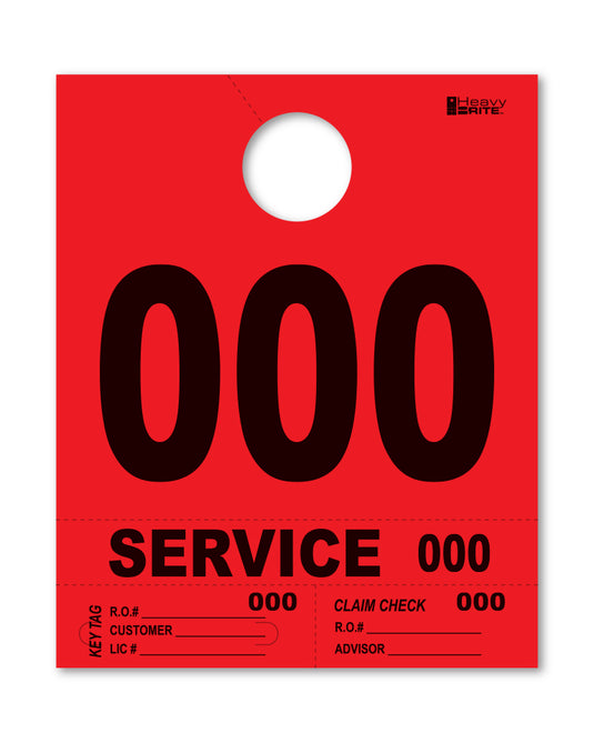 Heavy Brite 4 Part Service Dispatch Numbers ( Red )