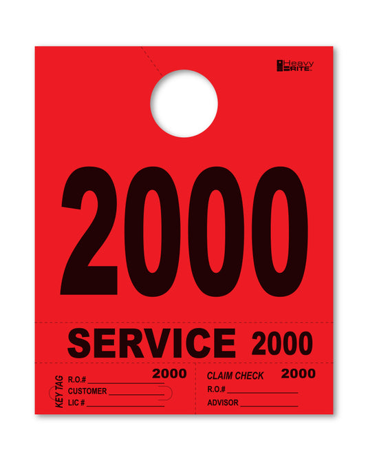 Heavy Brite 4 Part Service Dispatch Numbers ( Red )
