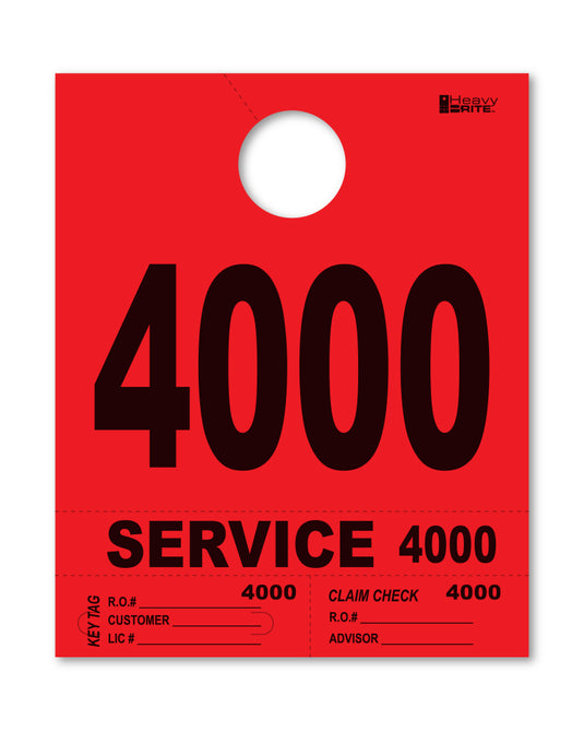 Heavy Brite 4 Part Service Dispatch Numbers ( Red )