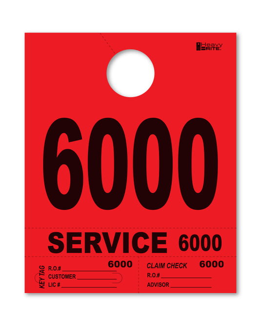 Heavy Brite 4 Part Service Dispatch Numbers ( Red )