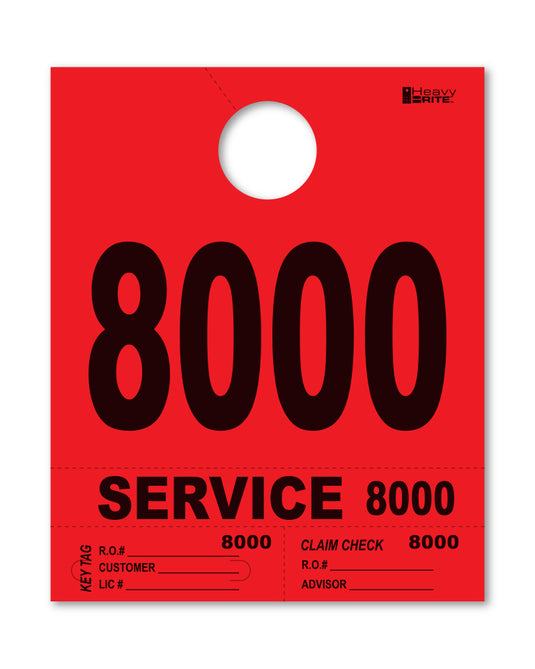 Heavy Brite 4 Part Service Dispatch Numbers ( Red )