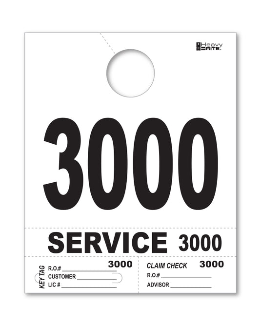 Heavy Brite 4 Part Service Dispatch Numbers ( White )