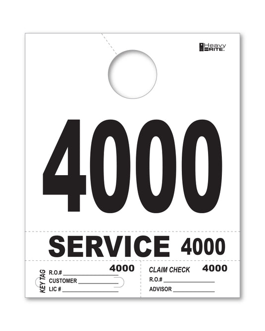 Heavy Brite 4 Part Service Dispatch Numbers ( White )