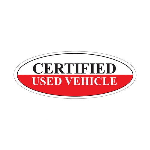 Certified Used Vehicle Oval Slogans - Red/White