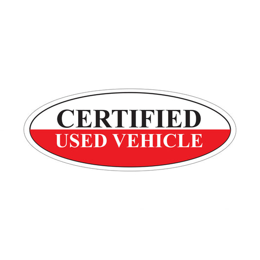 Certified Used Vehicle Oval Slogans - Red/White