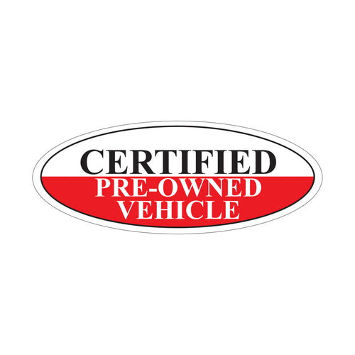 Certified Pre-Owned Oval Slogans - Red/White